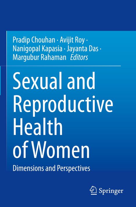 Text in Blau: "Sexual and Reproductive Health of Women: Dimensions and Perspectives". Oben stehen die Namen der Editoren. Oben rechts ist ein Springer-Logo.