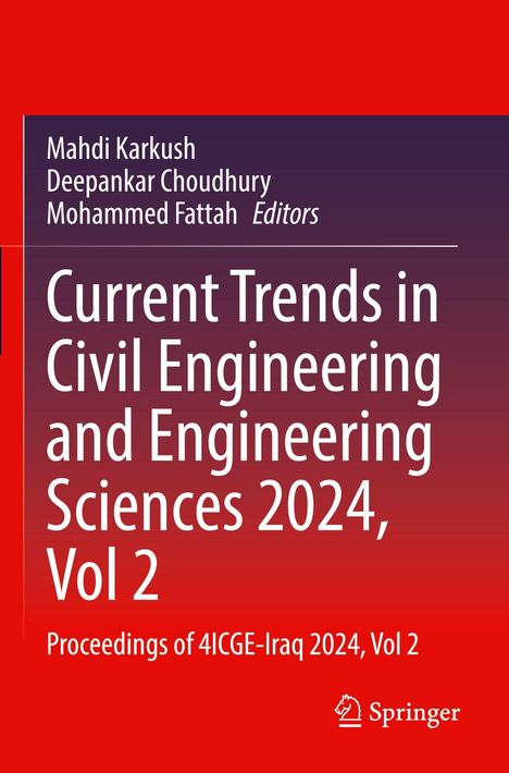 Titel: "Current Trends in Civil Engineering and Engineering Sciences 2024, Vol 2". Roter Hintergrund, Springer-Logo.