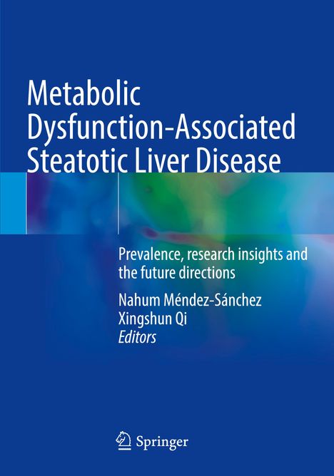 "Metabolic Dysfunction-Associated Steatotic Liver Disease" enthält ein buntes, abstraktes Muster und ein Springer-Logo.