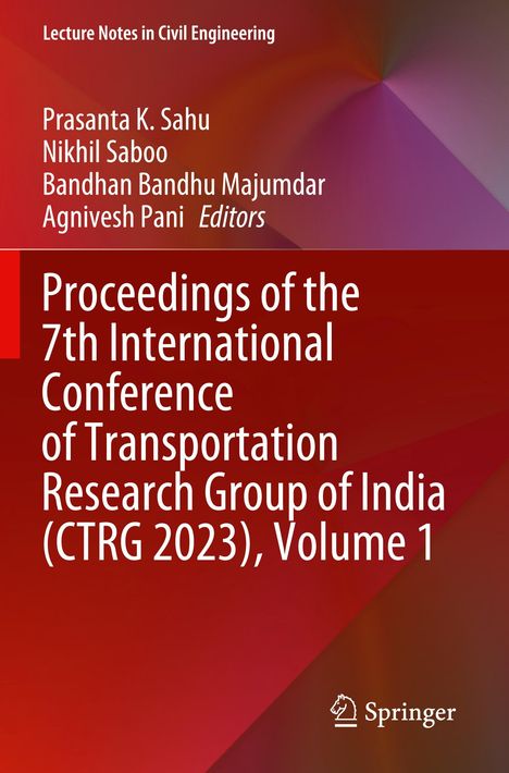 Titel: Proceedings of the 7th International Conference of CTRG 2023, Volume 1. Rotes geometrisches Muster im Hintergrund.