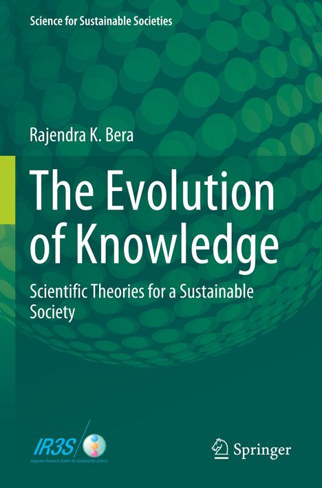 Titel: "The Evolution of Knowledge", Autor: Rajendra K. Bera. Hintergrund: grüne Muster, Logo: Springer und IR3S.