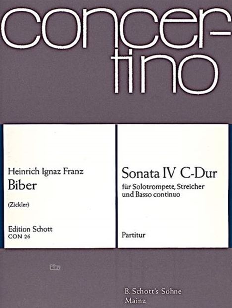 Heinrich Ignaz Biber: Sonata Nr. 4 C-Dur, Noten
