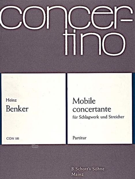 Heinz Benker: Mobile concertante, Noten