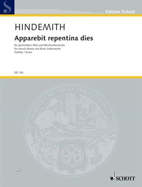 Paul Hindemith: Apparebit repentina dies, Noten