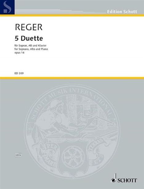 Max Reger: Reger,M.            :5 Du... /ssolo,asolo,klav /GH, Noten