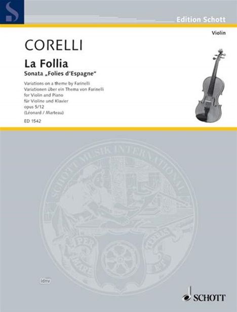 Arcangelo Corelli: Corelli,A. /Bea:Léon:La Fol...12 /E /V(2V)Klav /GH, Noten