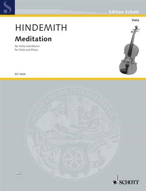 Paul Hindemith: Hindemith, Paul     :Meditation /E /VA/Klav /G, Noten