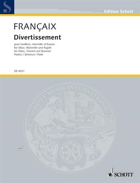 Jean Francaix: Divertissement, Noten