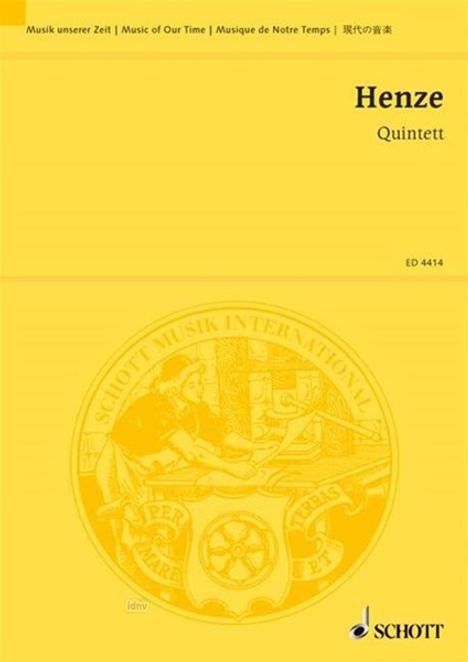 Hans Werner Henze: Quintett, Noten