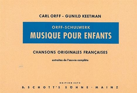 Gunild Keetman: Chansons Originales Francaises, Noten