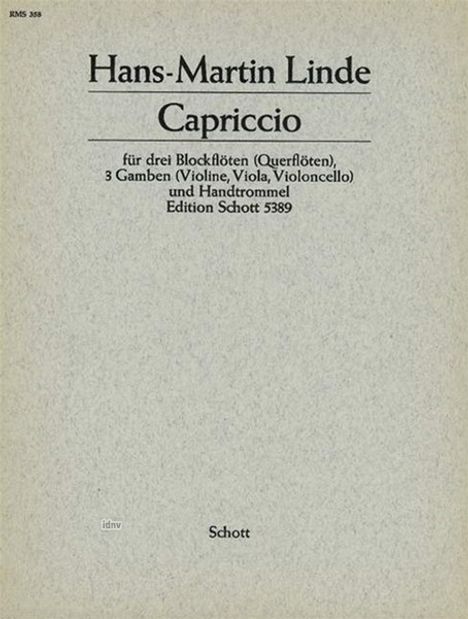 Hans-Martin Linde: Capriccio, Noten