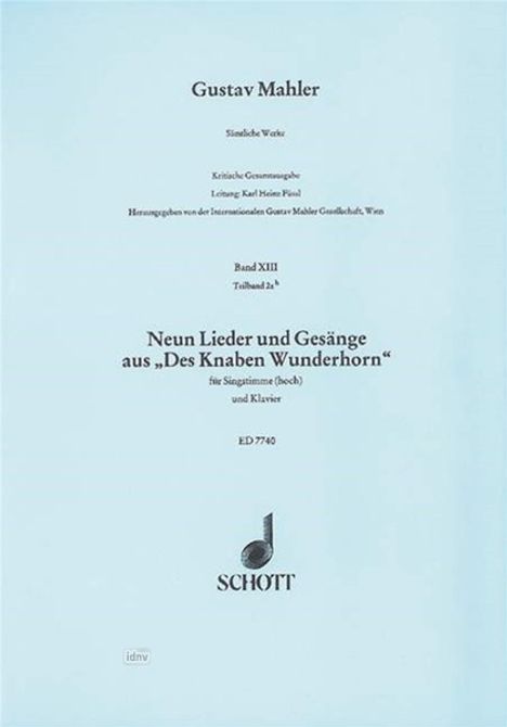 Gustav Mahler: Sämtliche Werke, Noten