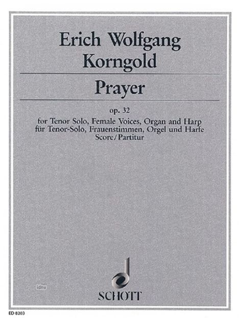 Erich Wolfgang Korngold: Prayer op. 32, Noten