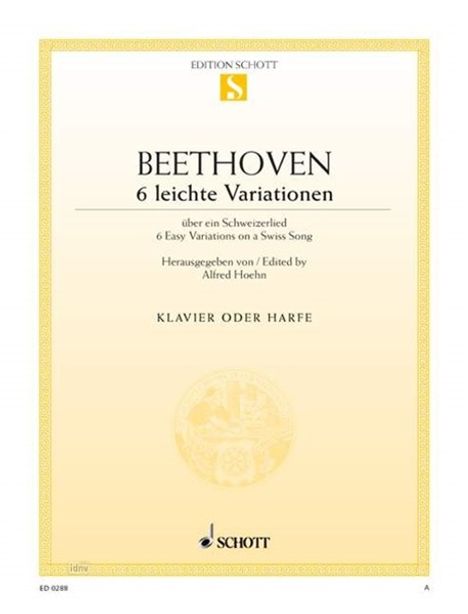 Ludwig van Beethoven: Sechs leichte Variationen F-Du, Noten