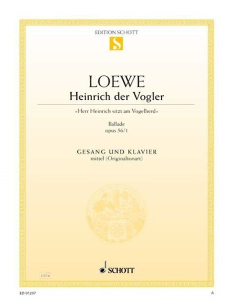 Carl Loewe: Heinrich der Vogler op. 56/1, Noten