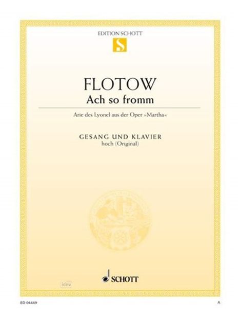 Friedrich von Flotow: Ach so fromm, Noten