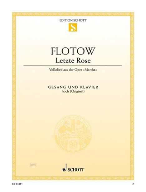 Friedrich von Flotow: Letzte Rose, Noten