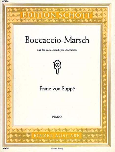 Franz von Suppe: Boccaccio-Marsch, Noten