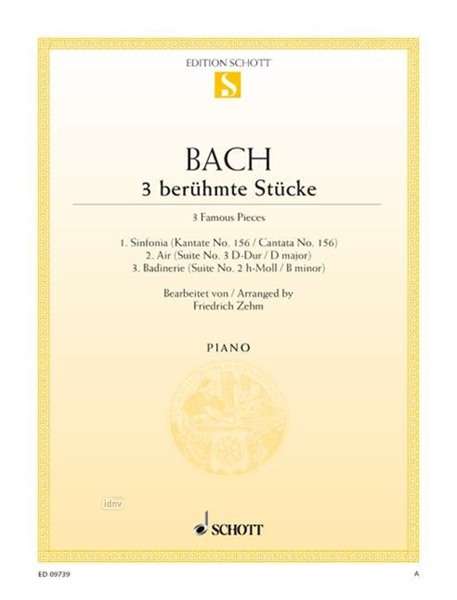 Johann Sebastian Bach: Drei berühmte Stücke, Noten