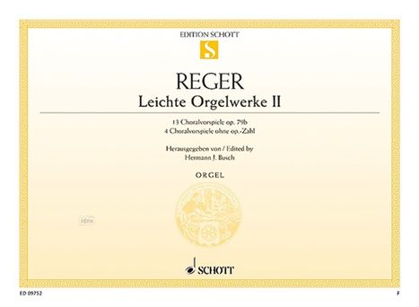 Max Reger: Reger,M.            :Leichte Orgelw... /E /ORG /GH, Noten