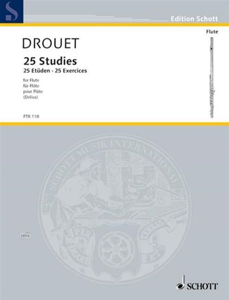 Louis Drouet (1792-1873): 25 Studies / 25 Etüden / 25 Exercises, Buch