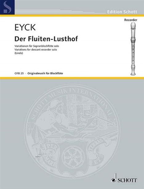 Der Fluiten-Lusthof, Variationen für Sopran-Blockflöte, Noten