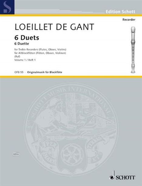 Jean Baptiste Loeillet de Gant: 6 Duette, Noten