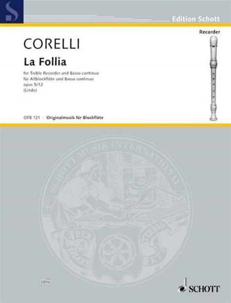 Arcangelo Corelli: Corelli,A.          :La Folli...12 /Bfl-a/Klav /GH, Noten