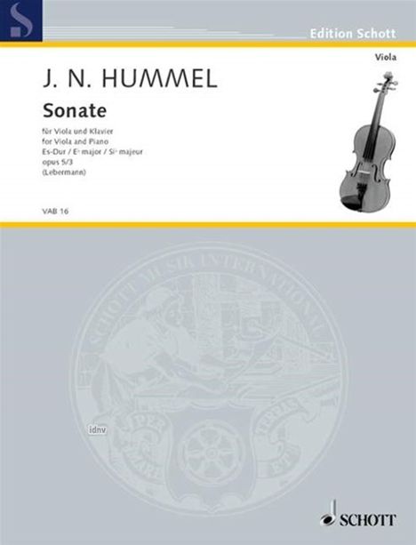 Johann Nepomuk Hummel: Sonate Es-Dur op. 5/3, Noten