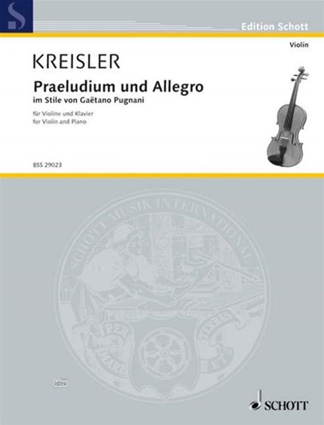 Fritz Kreisler: Kreisler,F.         :Praelud. un... /E /V/Klav /GH, Noten