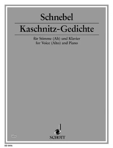 Dieter Schnebel: Kaschnitz-Gedichte (1994), Noten