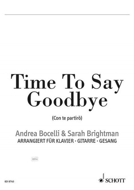 Francesco Sartori: Time To Say Goodbye, Noten