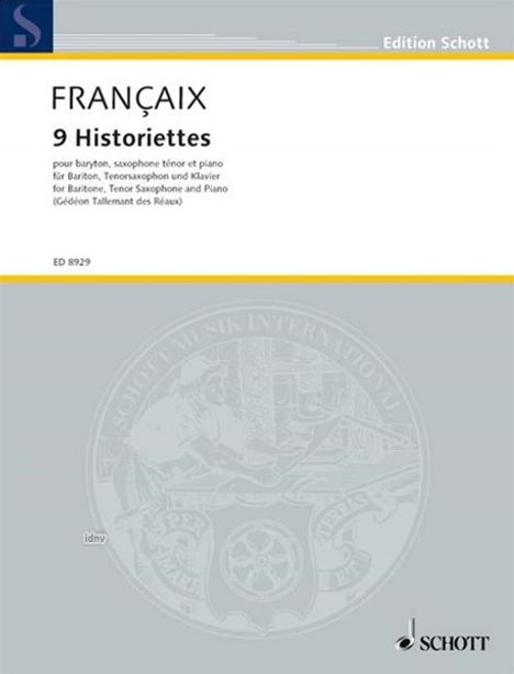 Jean Francaix: 9 Historiettes, Noten