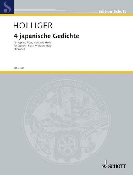Holliger, H: Vier japanische Gedichte, Noten