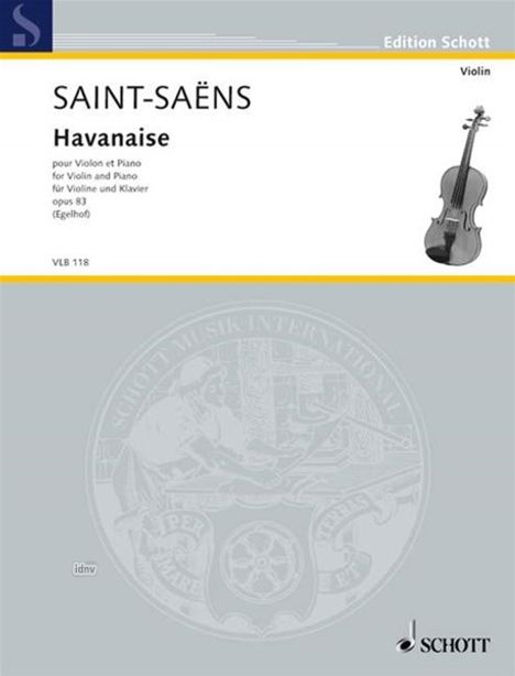 Camille Saint-Saens: Saint-Saëns, Camille:Havanaise op. 83 /V , Kla, Noten