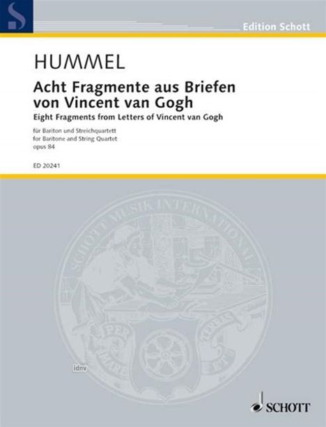 Bertold Hummel: Acht Fragmente aus Briefen von, Noten