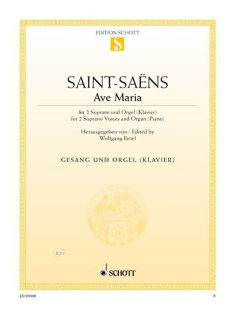 Camille Saint-Saens: Ave Maria A-Dur, Noten