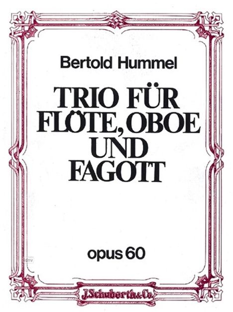 Bertold Hummel: Trio op. 60, Noten