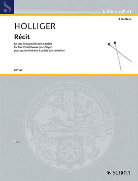 Heinz Holliger: Recit, Noten