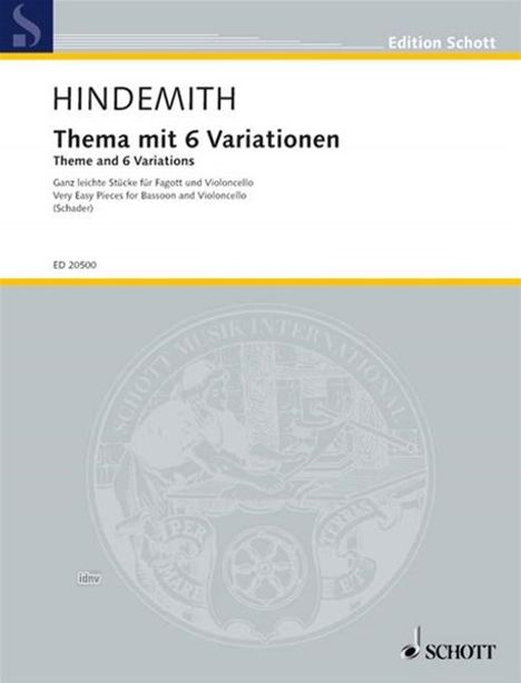Paul Hindemith: Thema mit 6 Variationen (1942), Noten