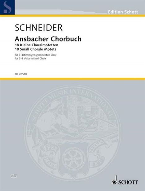 Enjott Schneider: Ansbacher Chorbuch, Noten