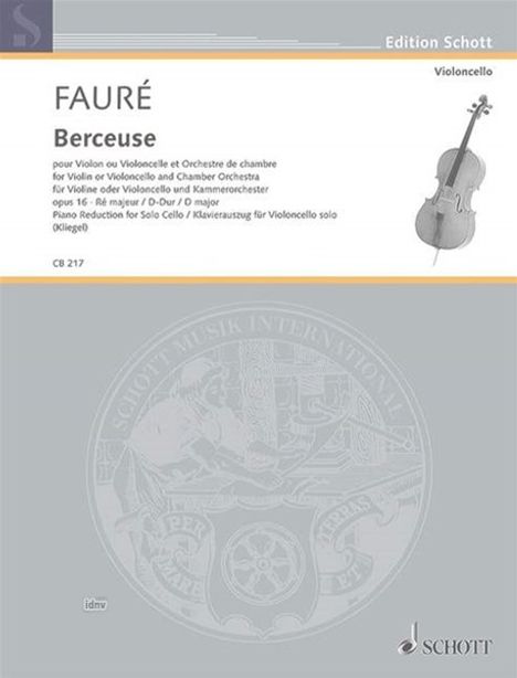 Gabriel Faure: Berceuse D-Dur op. 16, Noten