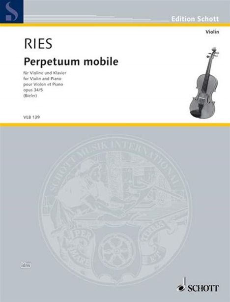 Franz Ries: Perpetuum mobile op. 34/5, Noten