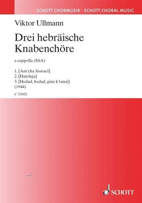 Viktor Ullmann: Drei hebräische Knabenchöre (1944), Noten