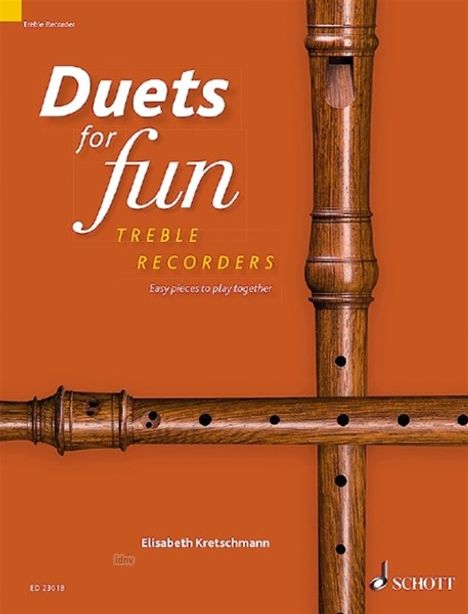 Duets for fun: Treble Recorder. 2 Alt-Blockflöten, Buch