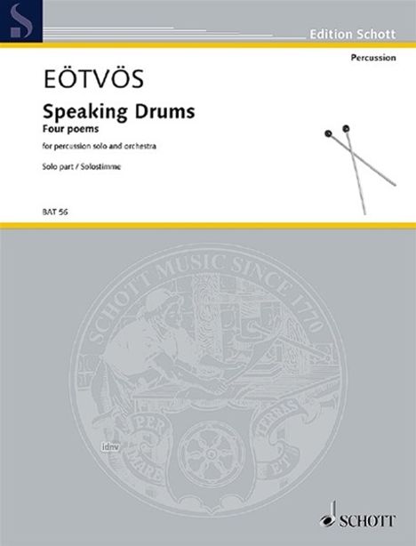 Peter Eötvös: Speaking Drums (2012 (2013)), Noten