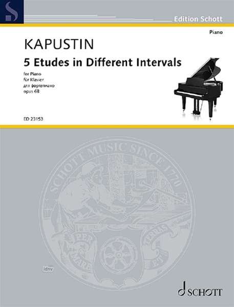 Nikolai Kapustin: 5 Etudes in Different Intervals op. 68 (1992), Noten