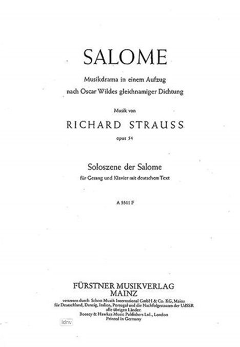 Richard Strauss: Salome cis-Moll op. 54, Noten