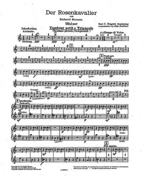 Richard Strauss: Der Rosenkavalier op. 59 (1909 - 1910), Noten