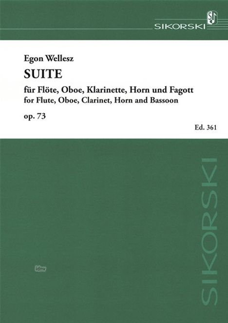 Egon Wellesz: Suite op. 73, Noten